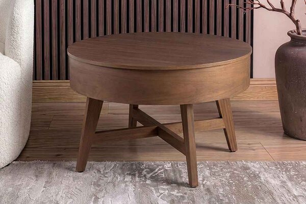 Dizajnový konferenčný stolík Rajnish 70 cm hnedé mango