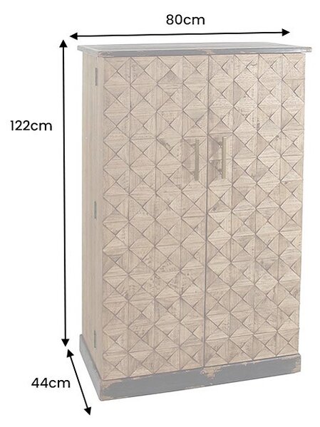 Dizajnová barová skrinka Winebar 122 cm borovica