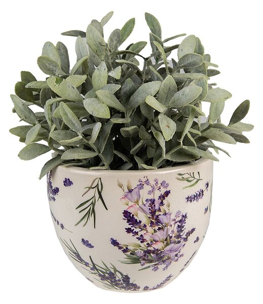 Keramický obal na kvetináč s levanduľou Lavandie S - Ø 15*11 cm - Clayre & Eef