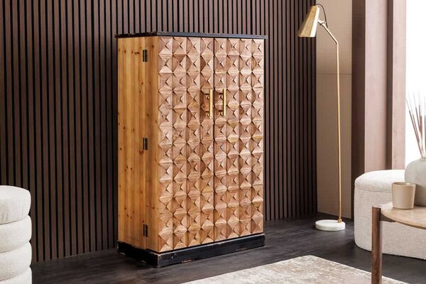 Dizajnová barová skrinka Winebar 122 cm borovica