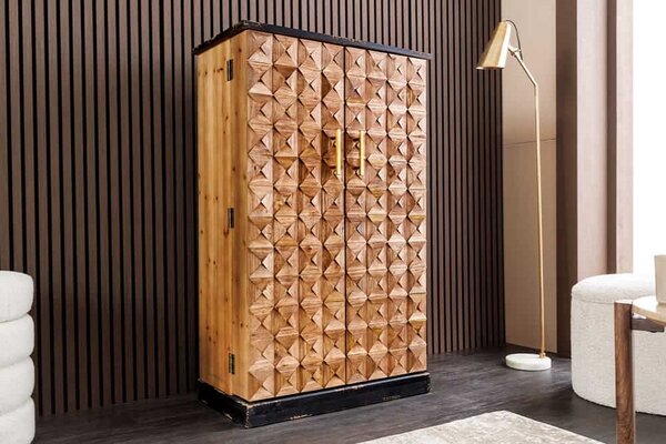 Dizajnová barová skrinka Winebar 122 cm borovica