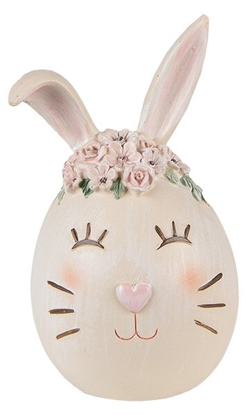 Dekorácia vajcia s dizajnom hlavy králika - 7*7*13 cm - Clayre & Eef