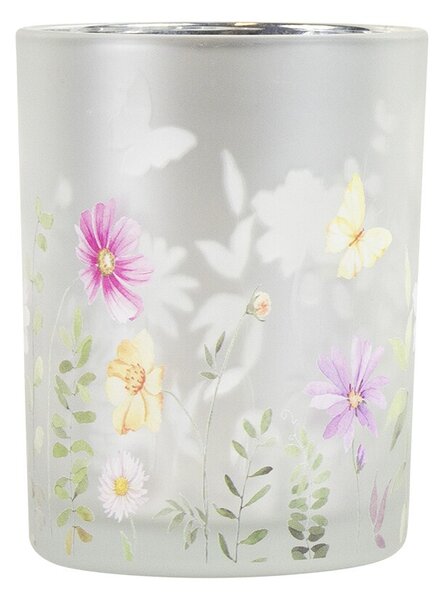 Farebný skleněný svícen Wild Flowers Butterfly M - Ø 10*12,5cm - Mars & More