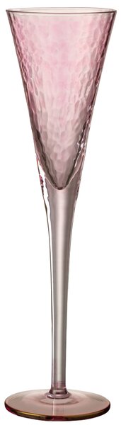 Růžový pohár na šampanské Oil transparent - Ø 7 * 28 cm - J-Line by Jolipa