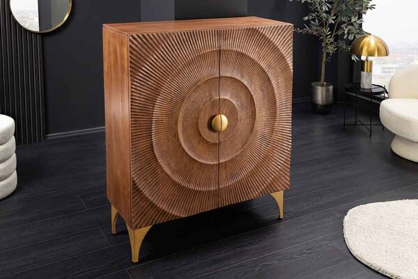 Dizajnová vysoká komoda Venetia 120 cm hnedé mango