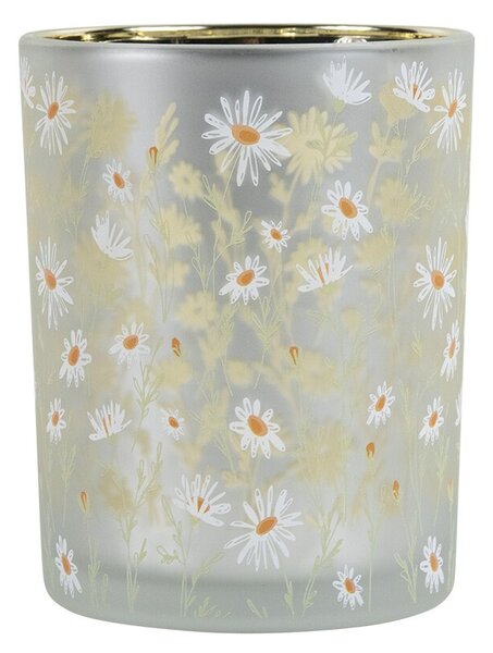 Sklenený svietnik so sedmokráskami Wild Flowers Daisies M - Ø 10*12 cm - Mars & More