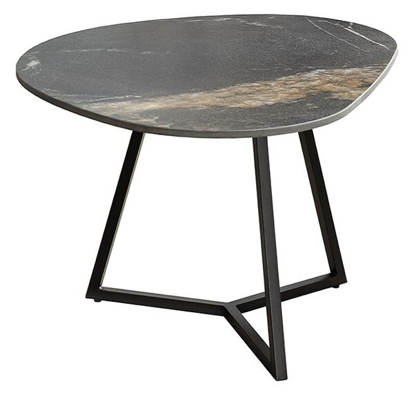 Keramický konferenčný stolík Paquita 70 cm čierny / pieskový