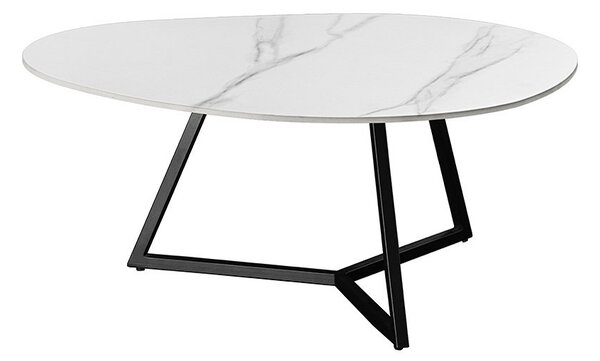 Keramický konferenčný stolík Paquita 90 cm biely