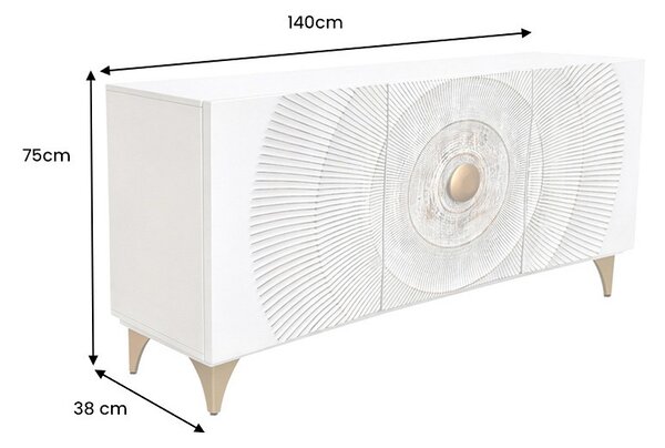 Dizajnová komoda Venetia 140 cm biele mango