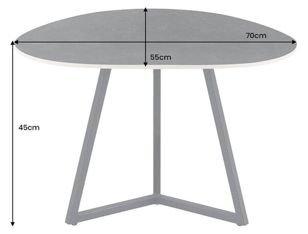 Keramický konferenčný stolík Paquita 70 cm antracitový