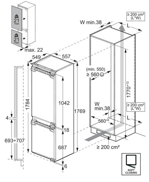 AEG TSC8M183DC - Chladnička kombinovaná zabudovateľná