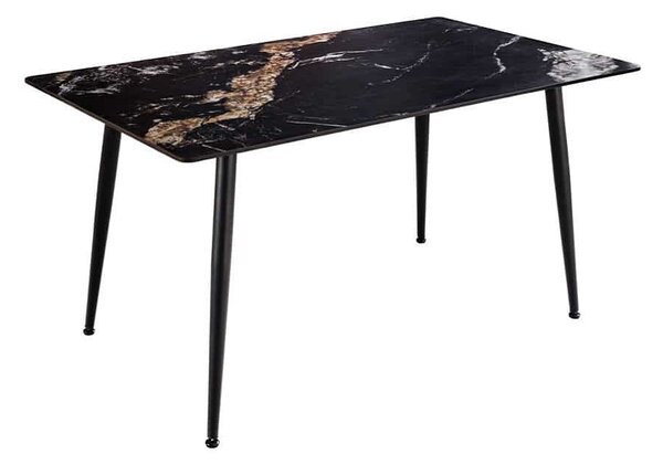Keramický jedálenský stôl Garold 140 cm čierny / pieskový
