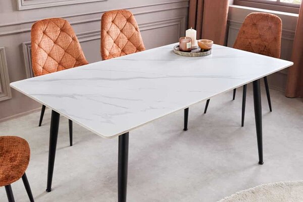 Keramický jedálenský stôl Garold 120 cm biely