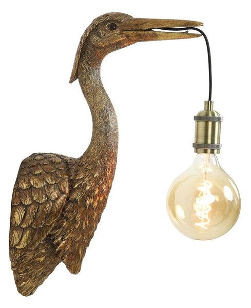 Bronzová antik nástenná lampa žeriav Crane - 30*16*48 cm / E27 - Light & Living