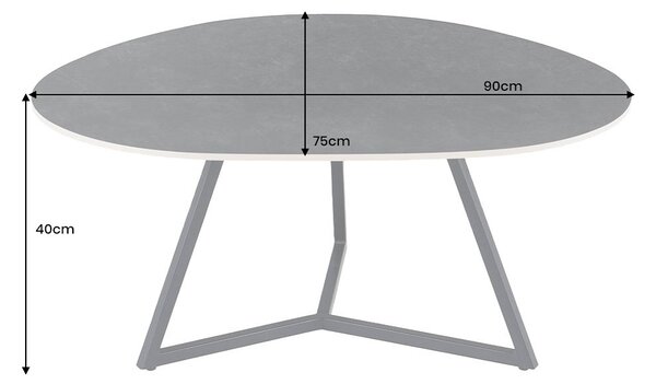 Keramický konferenčný stolík Paquita 90 cm antracitový