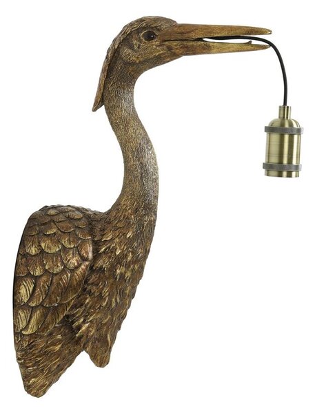 Bronzová antik nástenná lampa žeriav Crane - 30*16*48 cm / E27 - Light & Living