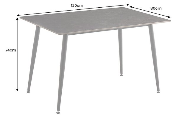 Keramický jedálenský stôl Garold 120 cm antracitový