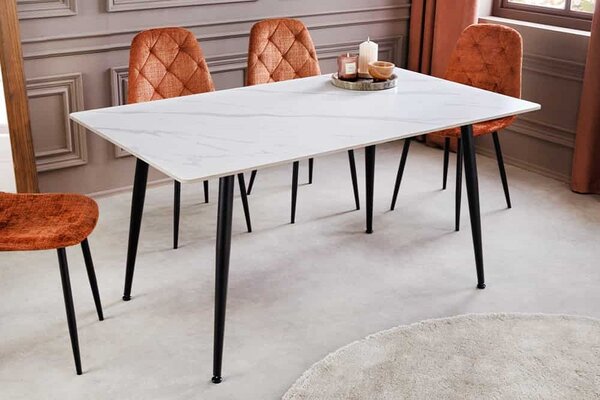 Keramický jedálenský stôl Garold 120 cm biely