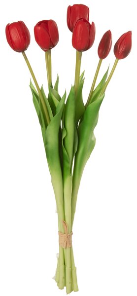 Kytica 7ks červených realistických tulipánov - 45cm - J-Line by Jolipa