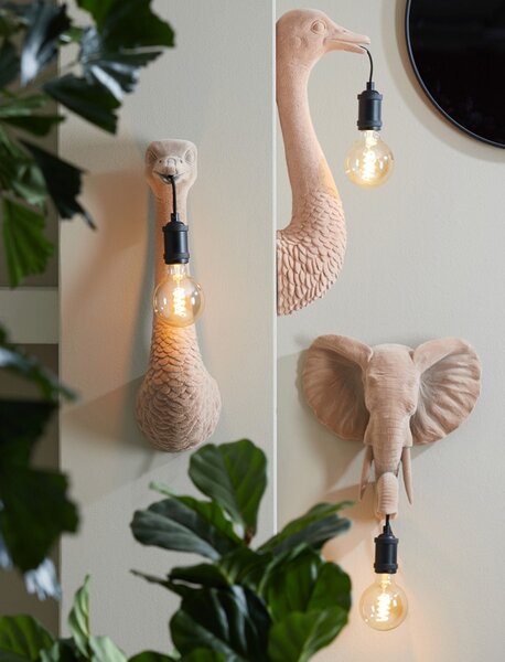 Piesková nástenná lampa pštros Ostrich velvet sand - 18*15*57 cm / E27 - Light & Living