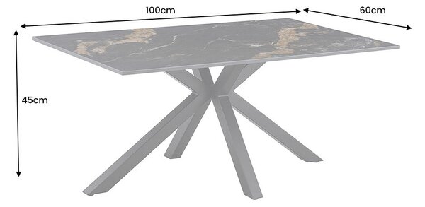 Keramický konferenčný stolík Fabrico 100 cm čierny / pieskový