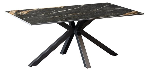 Keramický konferenčný stolík Fabrico 100 cm čierny / pieskový