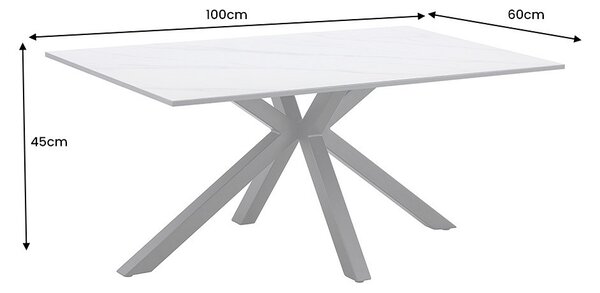 Keramický konferenčný stolík Fabrico 100 cm biely