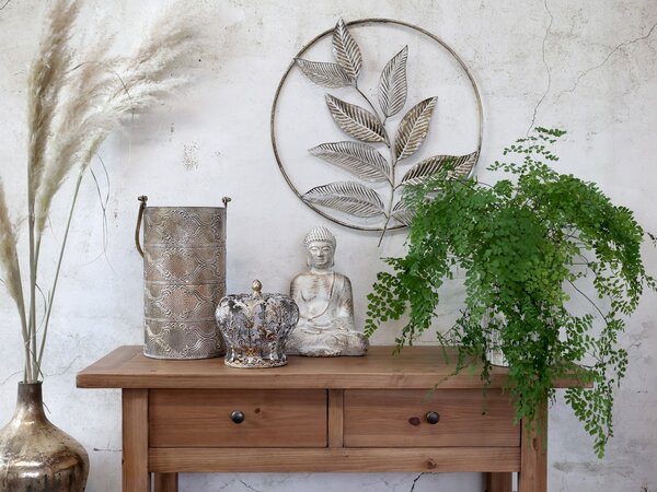 Bielo - zlatá antik dekorácia socha Budha - 23*17*28cm - Chic Antique