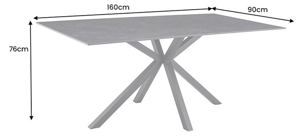 Keramický jedálenský stôl Fabrico 160 cm antracitový