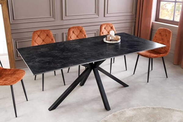 Keramický jedálenský stôl Fabrico 160 cm antracitový