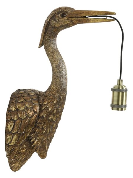 Bronzová antik nástenná lampa žeriav Crane - 30*16*48 cm / E27 - Light & Living