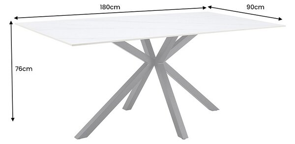 Keramický jedálenský stôl Fabrico 180 cm biely