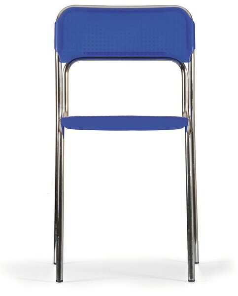 Plastová jedálenská stolička ASKA, čierna, chrómované nohy