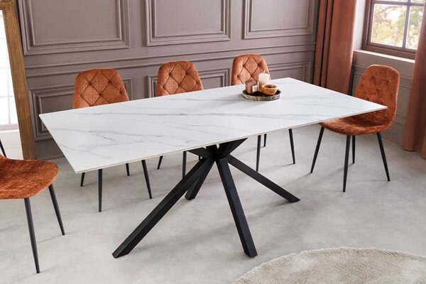 Keramický jedálenský stôl Fabrico 180 cm biely
