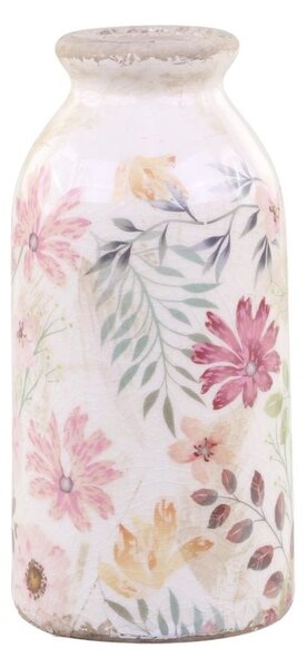 Keramická dekoračná váza s kvetmi Floral Auray - Ø 7*15cm - Chic Antique