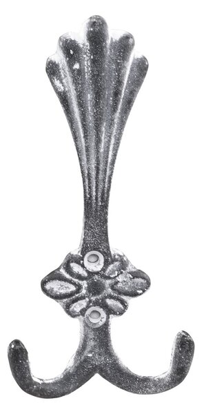 Béžový antik nástenný trojitý háčik s ornamentom - 8*4*18cm - Chic Antique