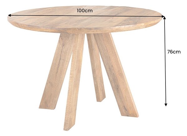 Okrúhly jedálenský stôl Eglantine 100 cm hnedé mango