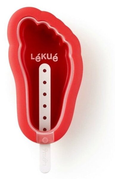 Červená silikónová forma na zmrzlinu v tvare chodidla Lékué Iconic