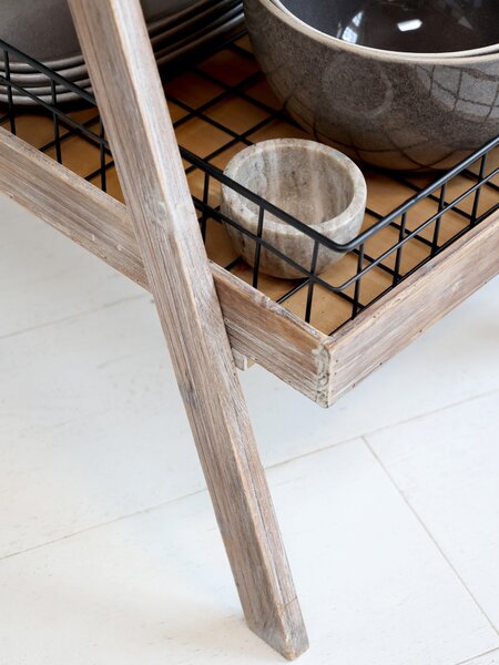 Hnedý antik drevený regál s košíkmi Cart No 5 - 42*70*170cm - Chic Antique