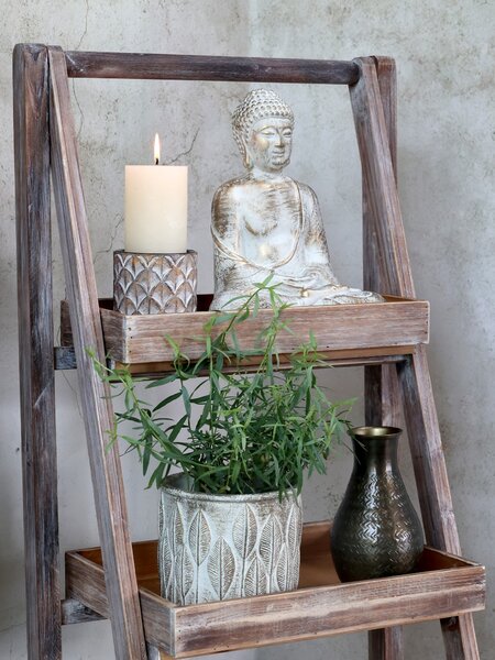 Hnedý antik drevený regál s košíkmi Cart No 5 - 42*70*170cm - Chic Antique