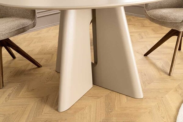 Okrúhly jedálenský stôl Yenibeth 120 cm sivo-béžový