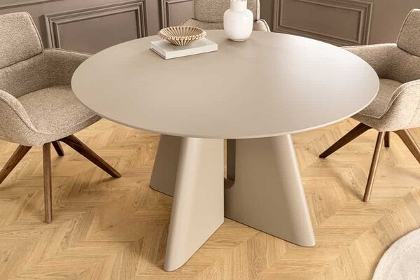 Okrúhly jedálenský stôl Yenibeth 120 cm sivo-béžový