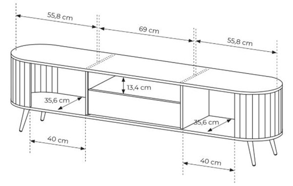 TV stolík Luvio 196 cm so zásuvkou - dub cremona