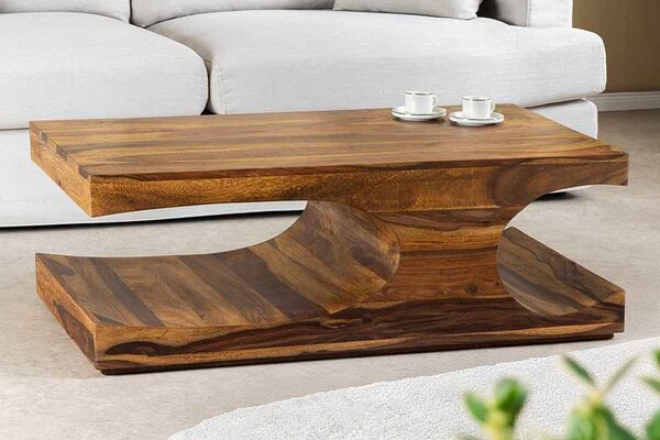 Dizajnový konferenčný stolík Island 105 cm Sheesham