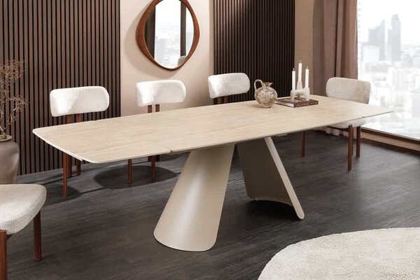 Rozkladací keramický jedálenský stôl Belinda 160-240 cm béžový