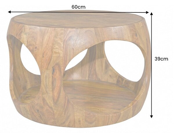Dizajnový konferenčný stolík Velislav 60 cm Sheesham