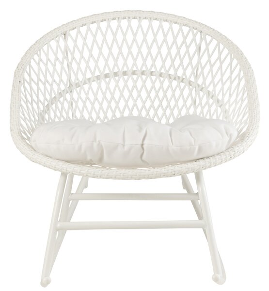 Biele ratanové záhradné hojdacie kreslo Zayo White - 118*82*78 cm - J-Line by Jolipa