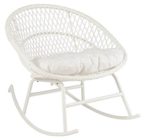 Biele ratanové záhradné hojdacie kreslo Zayo White - 118*82*78 cm - J-Line by Jolipa