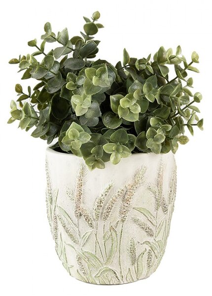 Cementový obal na kvetináč s skorocelom Plantain S - Ø13*13 cm - Clayre & Eef