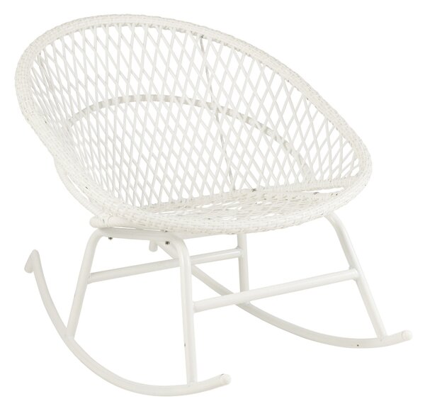 Biele ratanové záhradné hojdacie kreslo Zayo White - 118*82*78 cm - J-Line by Jolipa